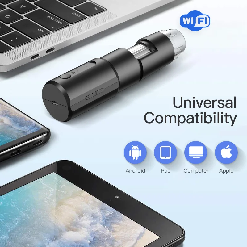 WIFI Microscope Portable Wireless Android IOS APP 50 1000x Zoom 8Led