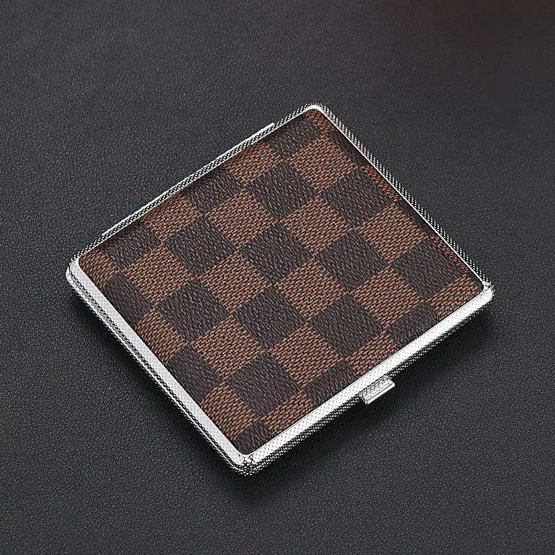 Metal Storage Cover Lady Hold Smoking Accessories Gift Mens Leather Leather  Cigarette Box Cigarette 20Sticks Cigar Case - AliExpress