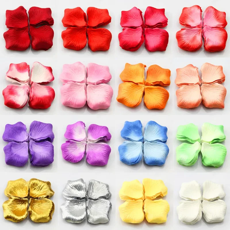 1000pc/set Multi-color Artificial Rose Petals For Wedding Party Festivals Room Decoration Silk Fabric Fake Flowers Romantic