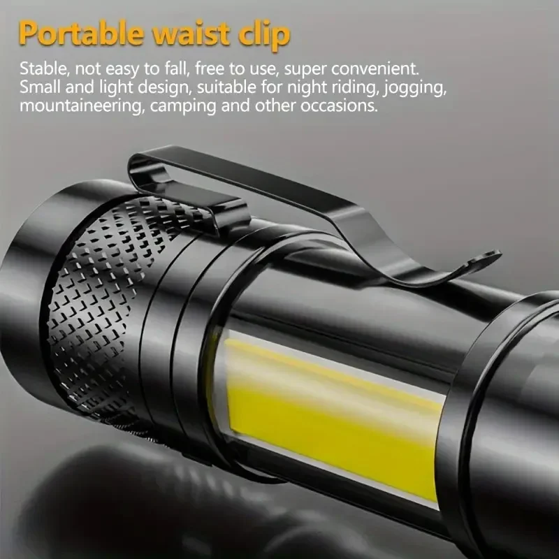 Mini LED Flashlight USB Rechargeable Zoomable Torch High Power Portable Spotlights Waterproof Long Range Outdoor Camping Lantern led flashlight camping lamp