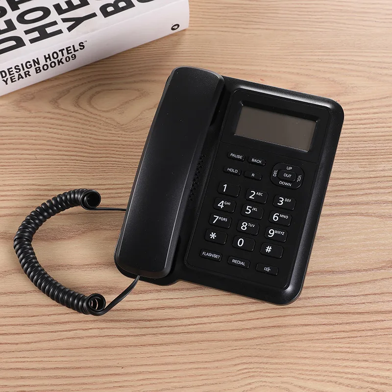 Corded Black Telephone Hands Free Landline Phone FSK DTMF Speaker Phone Corded black telephone hands free landline phone fsk dtmf speaker phone