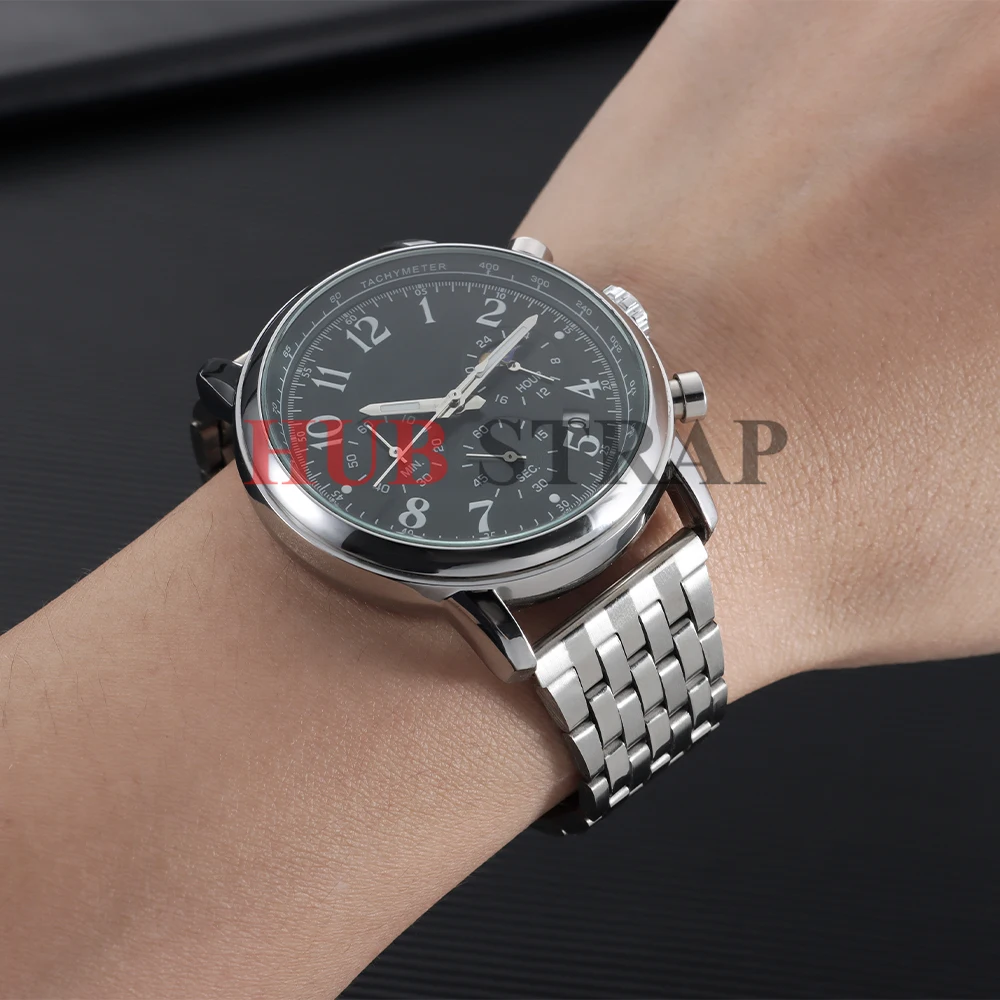 Stainless Steel Universal Watch Band with Folding Safety Buckle Bracelet Strap
