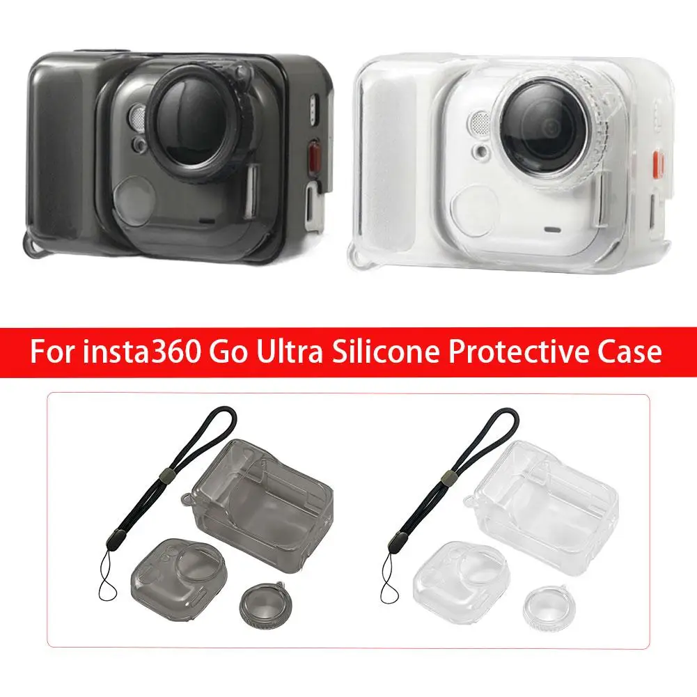 Coque TPU transparente protégeant l'Insta360 GO Ultra avec accès aux boutons