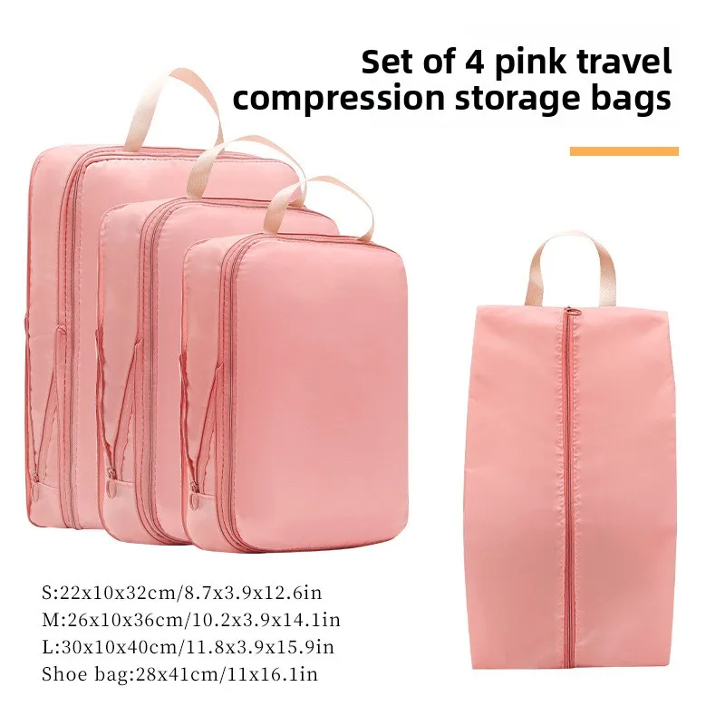 Travel Packing Cubes Set – Ultra-Compression Waterproof Organizers for Luggage and Drawers (4-Piece)