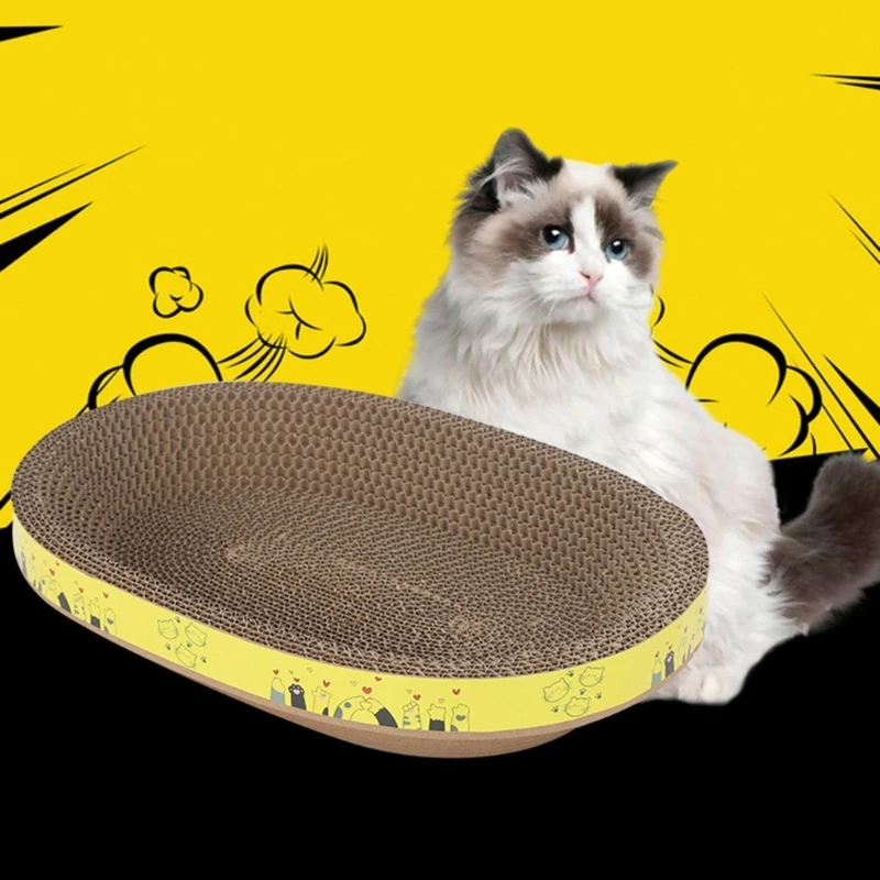 

Защитная Когтеточка для кошек, мебель, игрушки для шлифовки когтей, овальная гофрированная бумага, износостойкая кошачья гнездо, Аксессуары для кошек