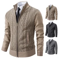 autumn and winter new cashmere padded warm casual men's knitted sweater coat