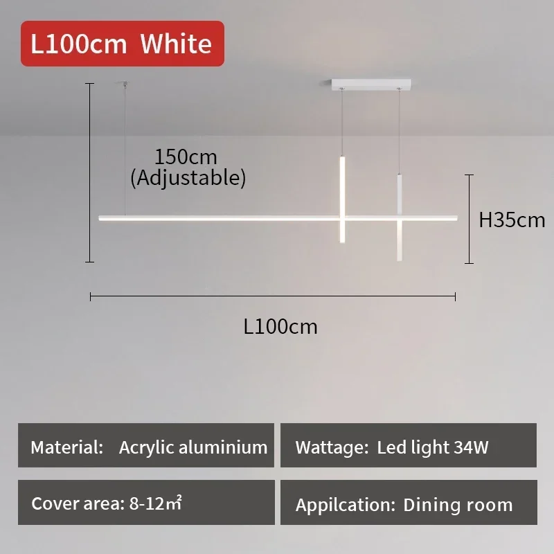 L100cm White