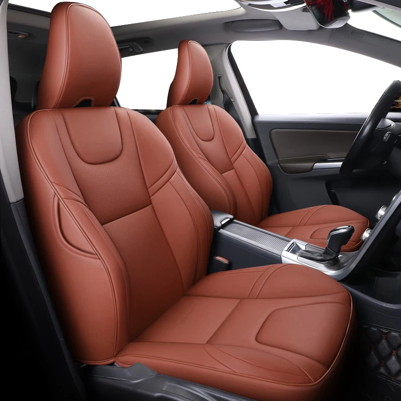 Juego De Fundas De Asiento Universal Para Volvo | Incluye Delanteros Y Traseros, Material Tipo Nappa | Compatible Con V50, V40, XC90, S60, XC40 Y Otros Modelos 2010-2020