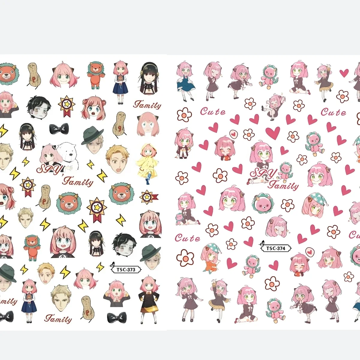TSC-372 SPY&times;FAMILY Anya Forger anime 3D Nail Art Sticker Stamp Decal for DIY Nail Fashion