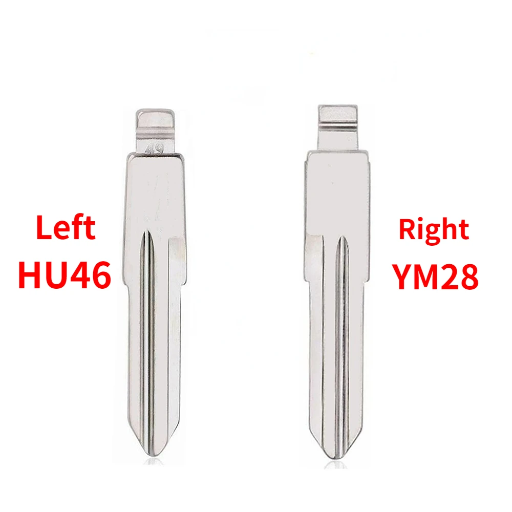 10pcs Metal Uncut Blank Flip Remote Key Blade YM28 YM28FH HU46 Blade for Opel Chevrolet for KEYDIY KD Xhorse VVDI JMD Remote Key