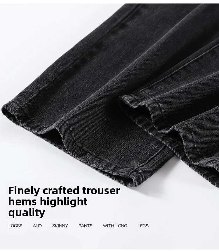 Slim Wide Leg Denim Jeans High Waist Double Bule Straight Cut Pants for Women Bla ey Autumn New Arrival Faionable Wea...