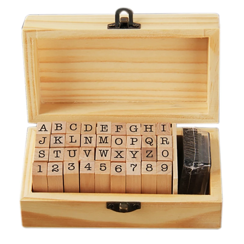 

Digital Seal Stationery Gift Diary Decoration DIY Handmade From Momu Rectangular Digital Letter Stamp-Typewriter Font
