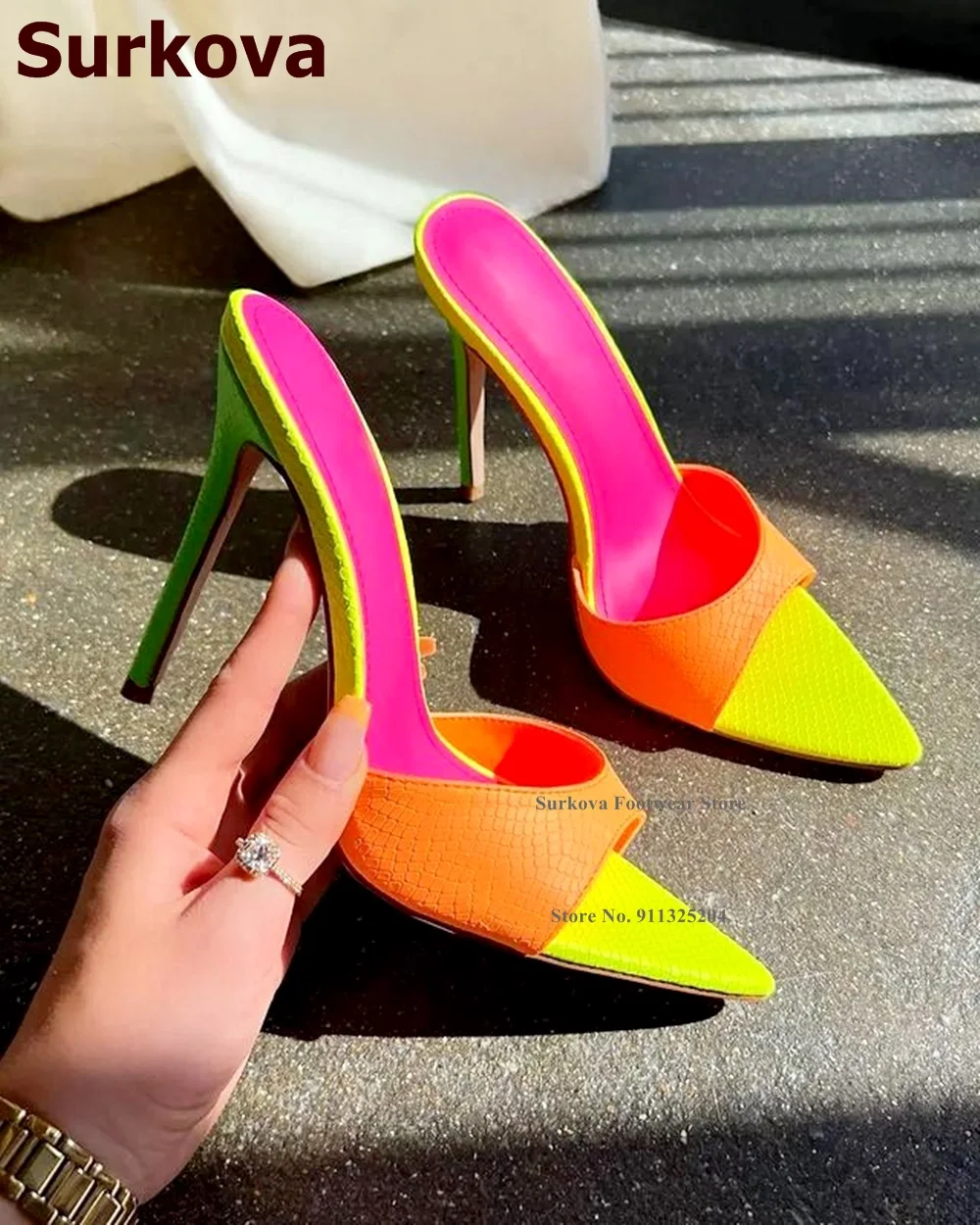 Surkova Neon Yellow Orange Pink Multi 