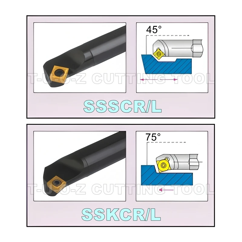 TUOZ 내부 선삭 공구 홀더 S16Q S20R S25S S32T SSSCR SSSCL SSKCR SSKCL 09 12 홀더 SCMT09T3 카바이드 인서트용