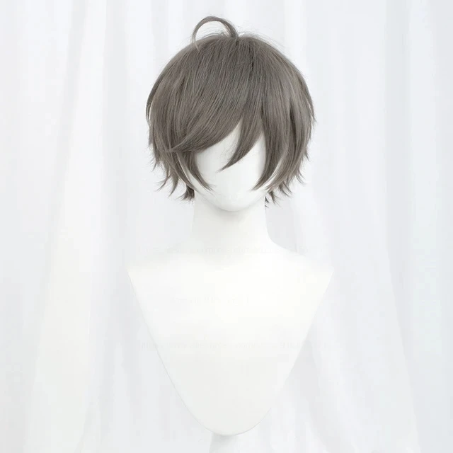 Anime Wigs Short Straight Cosplay Heat Resistant Hair White Green Purple Brown Black Blue Gray Blond Orange Red Gold Fluffy