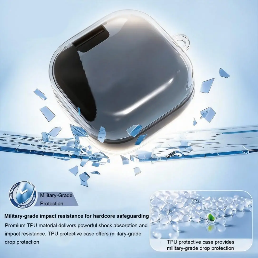 Soft Transparent TPU Case with Keychain & Cleaner Pen