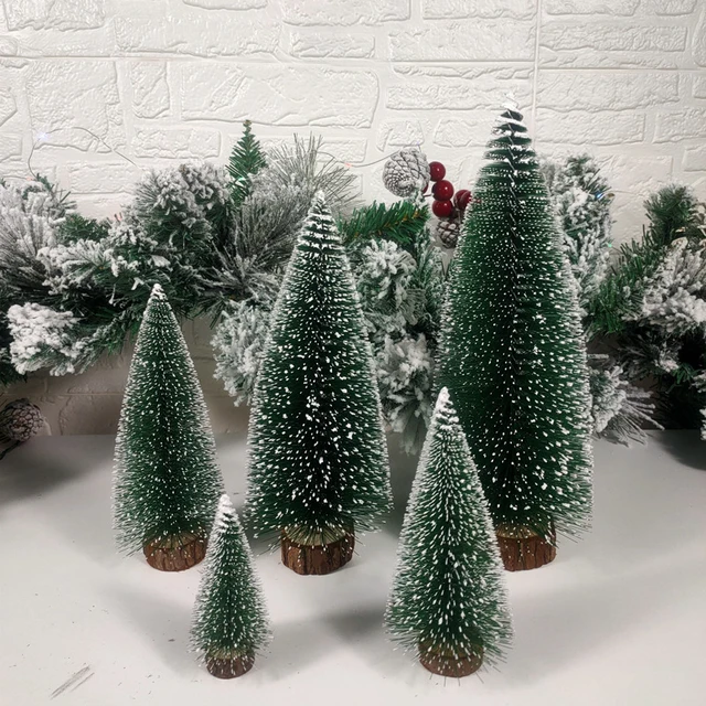 Mini Christmas Tree Green Cedar LED Lights Pine Needle Tree Christmas Decor Desktop Ornament Gifts New Year Home Party Supply 4