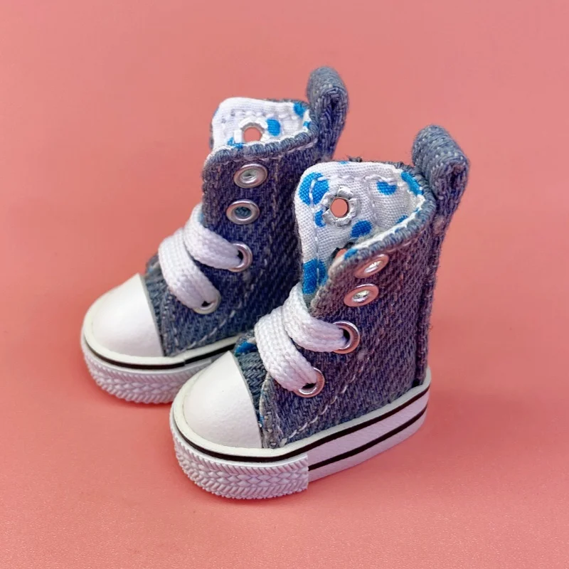 3.6cm Doll Boots for Blythe Toys 1/8 Canvas Doll Shoes for BJD Puppet Sneakers Doll Accessories