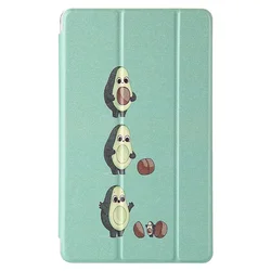 Cute Cartoon Protective Case for Samsung Galaxy Tab A 8.0 (2019) with S Pen Holder (Avocado)