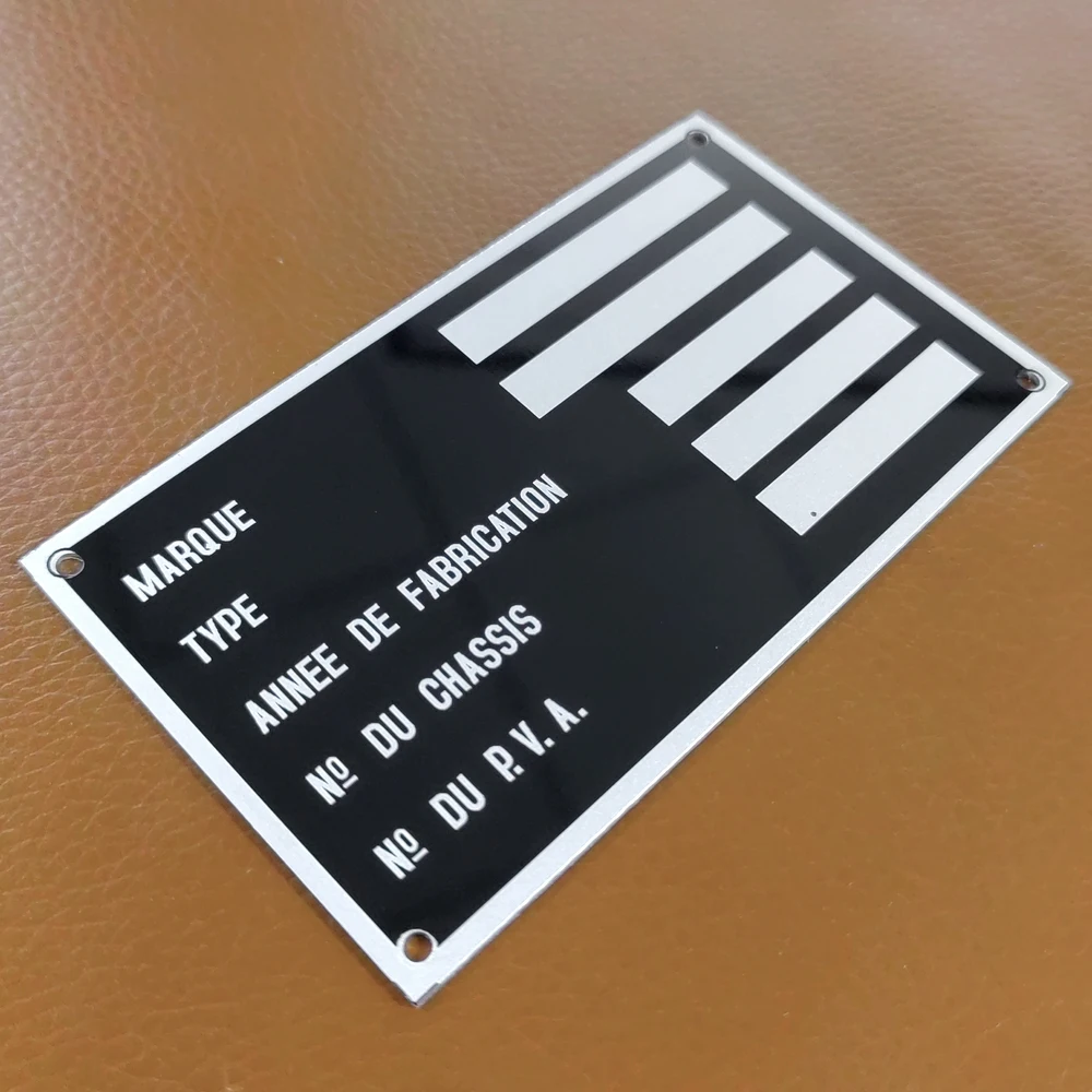 Aluminum Blank Vin Serial ID Marque Type Chassis Tag Plate Car Truck Equipment Trailer RV Parts Camper Accessories