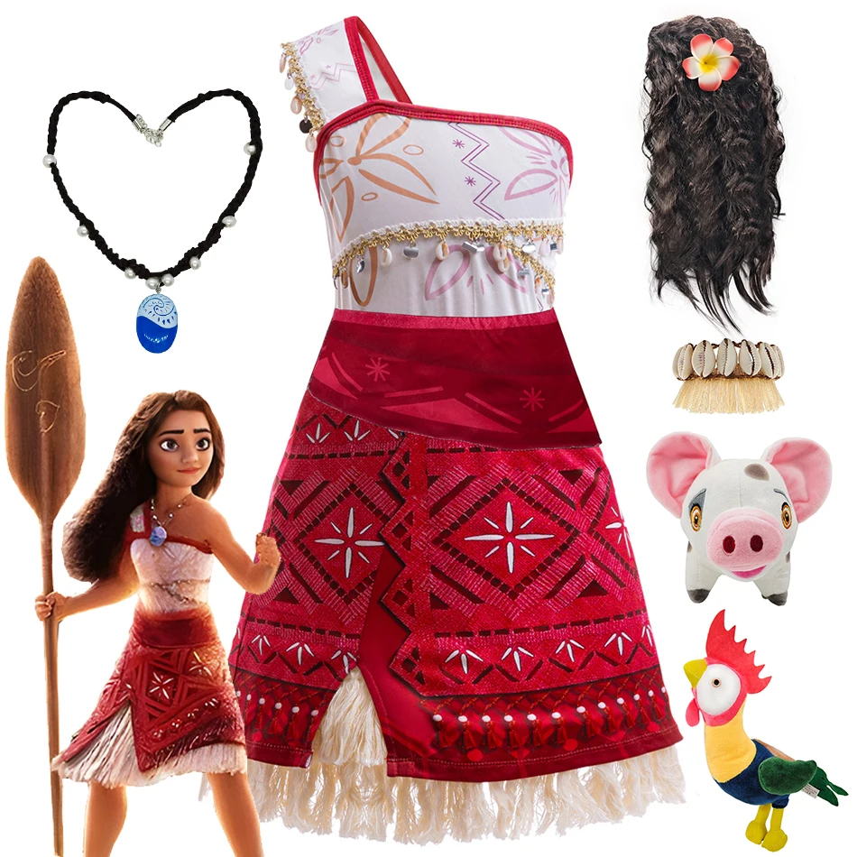 Moana 2 Princess Dress Kids Vaiana Costume Girl Disney Cosplay Vestido Children Cartoon Role Play Birthday Carnival Party Outfit