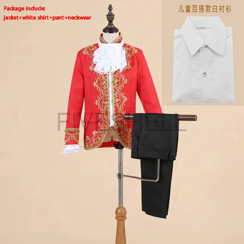 Kids Cosplay Costume Medieval Prince Costume Kids Medieval Prince Costume Child Boys King Cosplay Fancy Dress Tuxedo Suit Carnival Cosplay Costume Birthday Gift For Kids