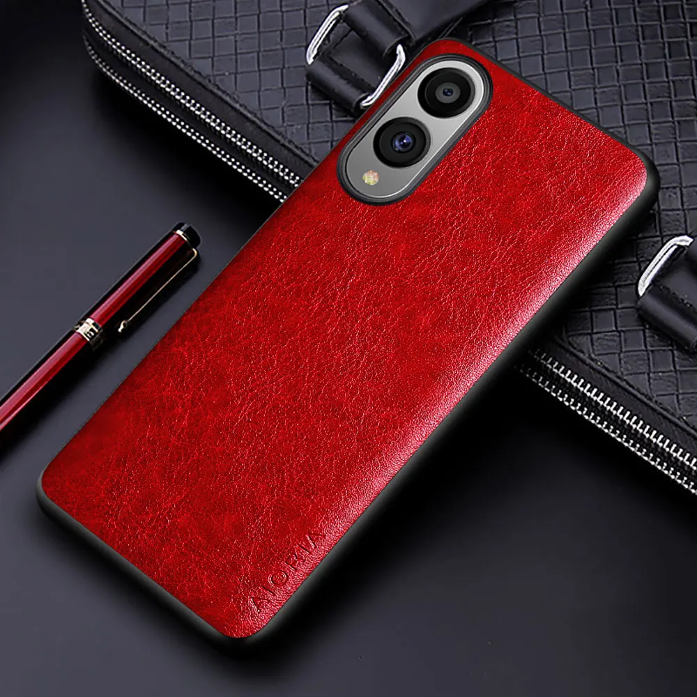 Luxury Leather Business Phone Case - Solid Color Soft & Hard Protective Cover