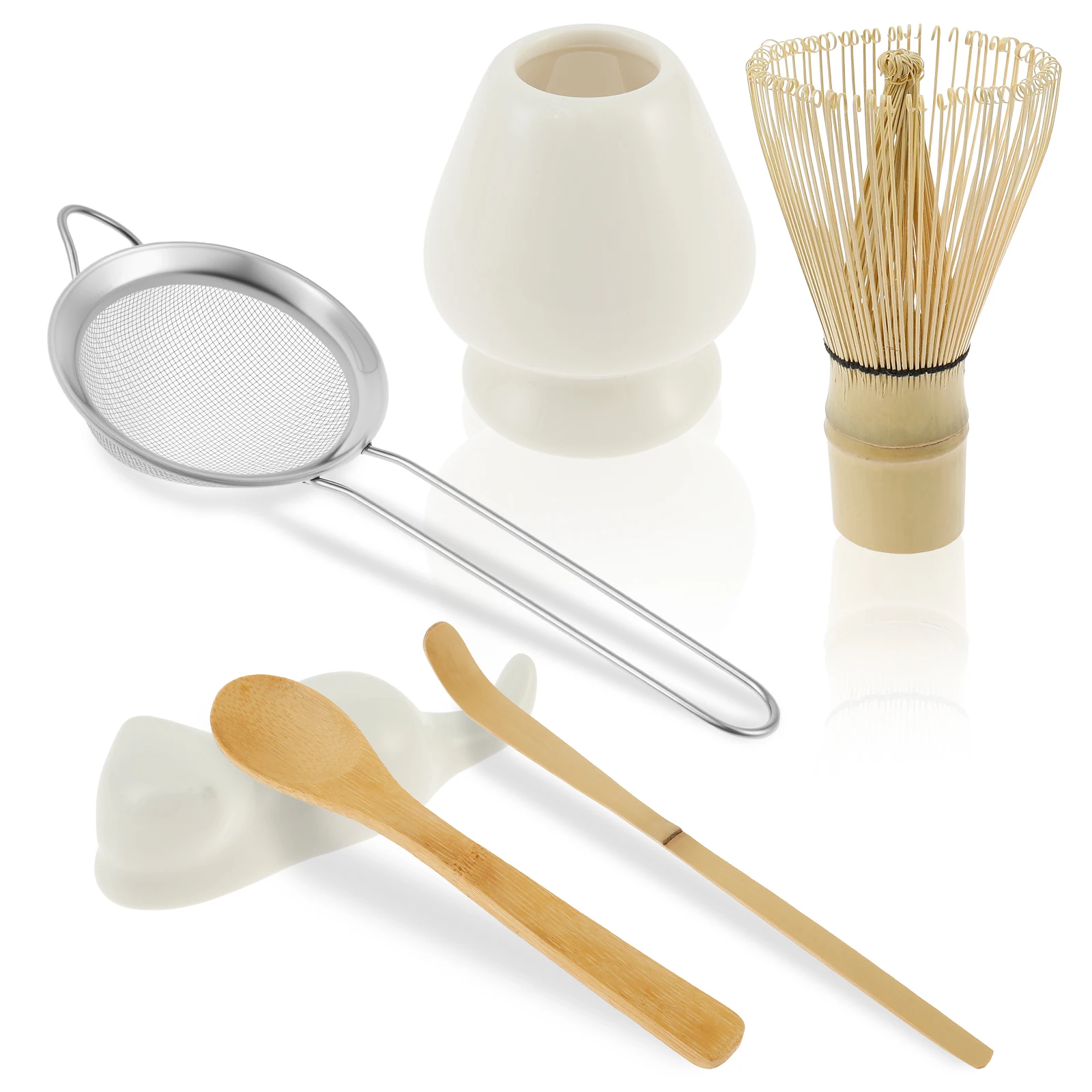 6Pcs Matcha Whisk Set Japanese Tea Set with Bamboo Matcha Whisk and Tea Scoop Lovers Gifts Tea-making Tools Accessories