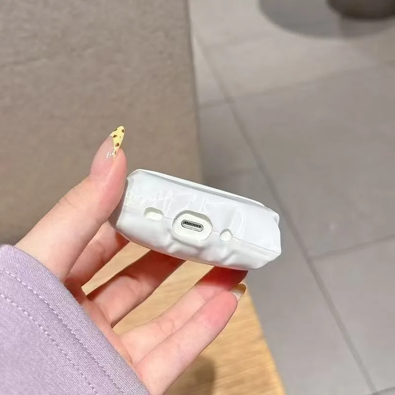 Cute Little Headrest Headphone Cover for Apple Airpods 1/2 Pro Pro2 3 4 Silicone Soft Case with Hairball Pendant