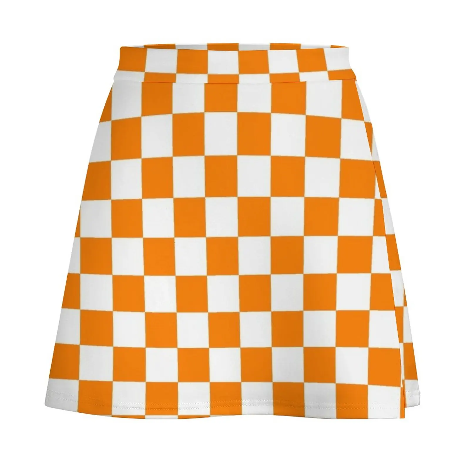 Orange and White Checkerboard Mini Skirt new in dresses mini skirt for women