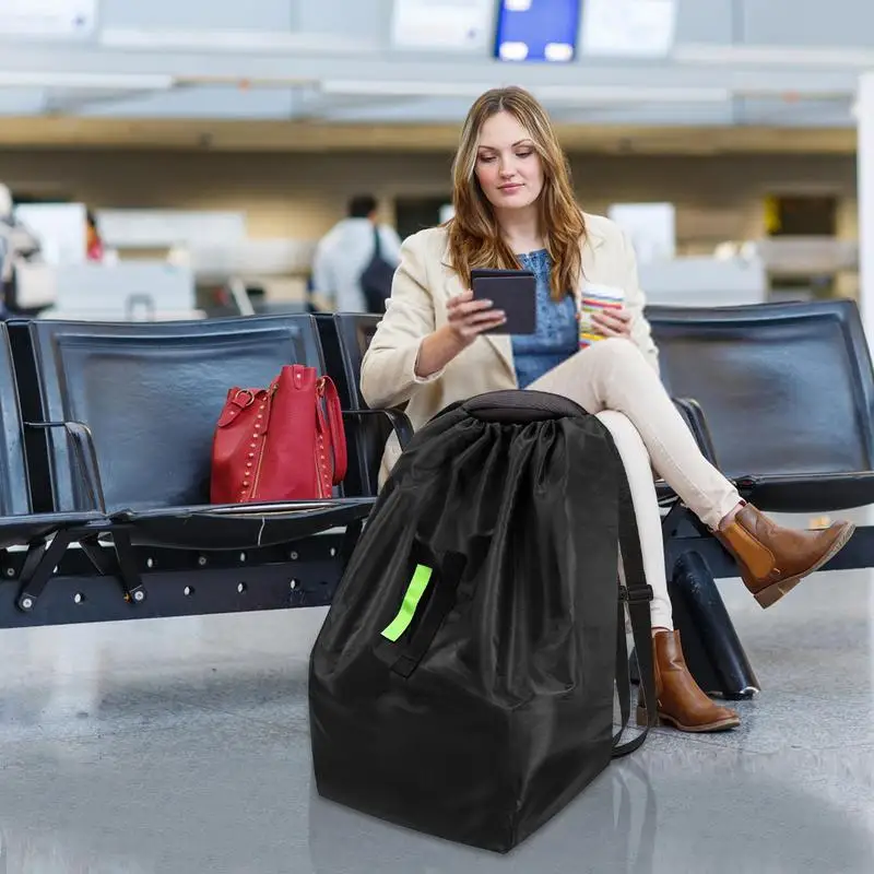 Seggiolino auto Borsa da viaggio per aereo Custodia per seggiolino auto resistente Borsa da viaggio Accessori spaziosi per marsupio impermeabile per adolescenti in famiglia - immagine 2