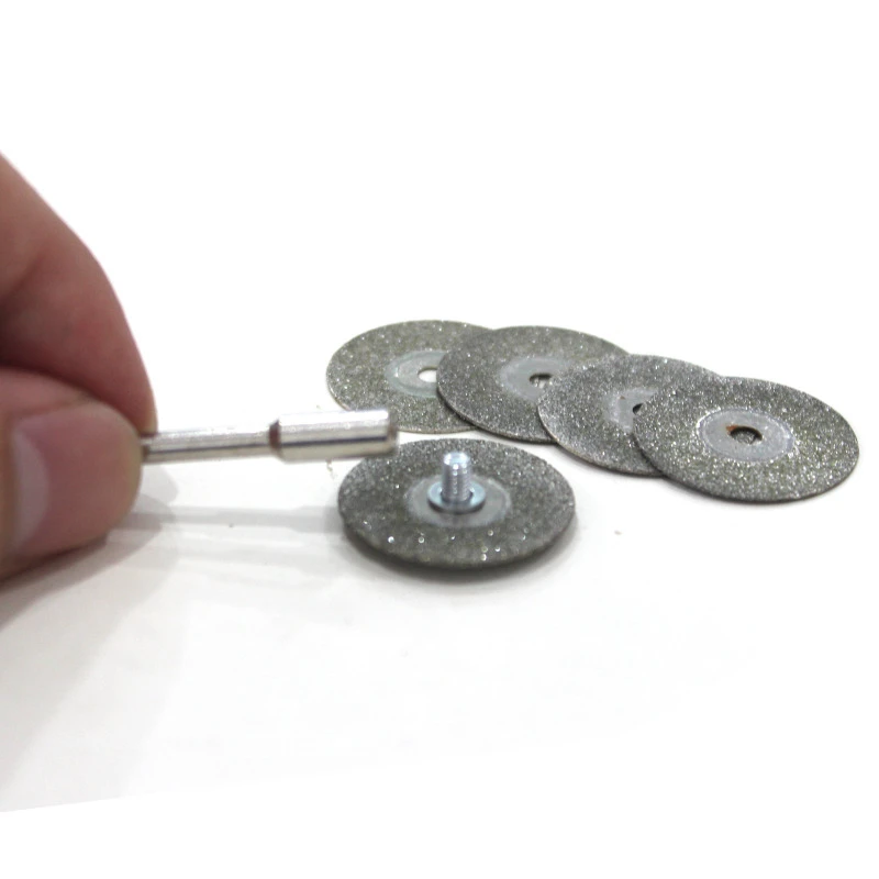 5pcs 22mm 다이아몬드 커팅 디스크 1pcs 연결 생크 미니 다이아몬드 톱 블레이드 Dremel 드릴 맞춤 로타리 도구에 대 한 잘라 내기