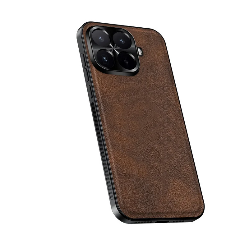 Vintage Leather Texture Non-Slip Frame Phone Case Cover