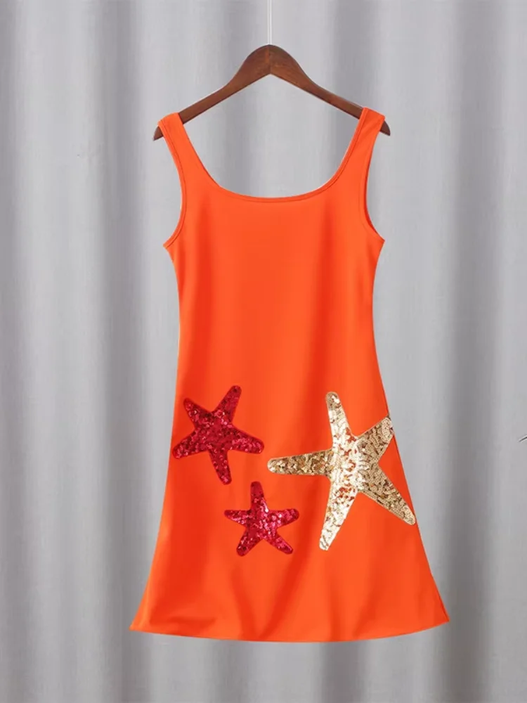 Chic Sparkling Star Print Ruffle Women Mini Dresses Elegant Sleeveless Backless Pleated Knit Prom Dresses 2025 Female Party Robe 6