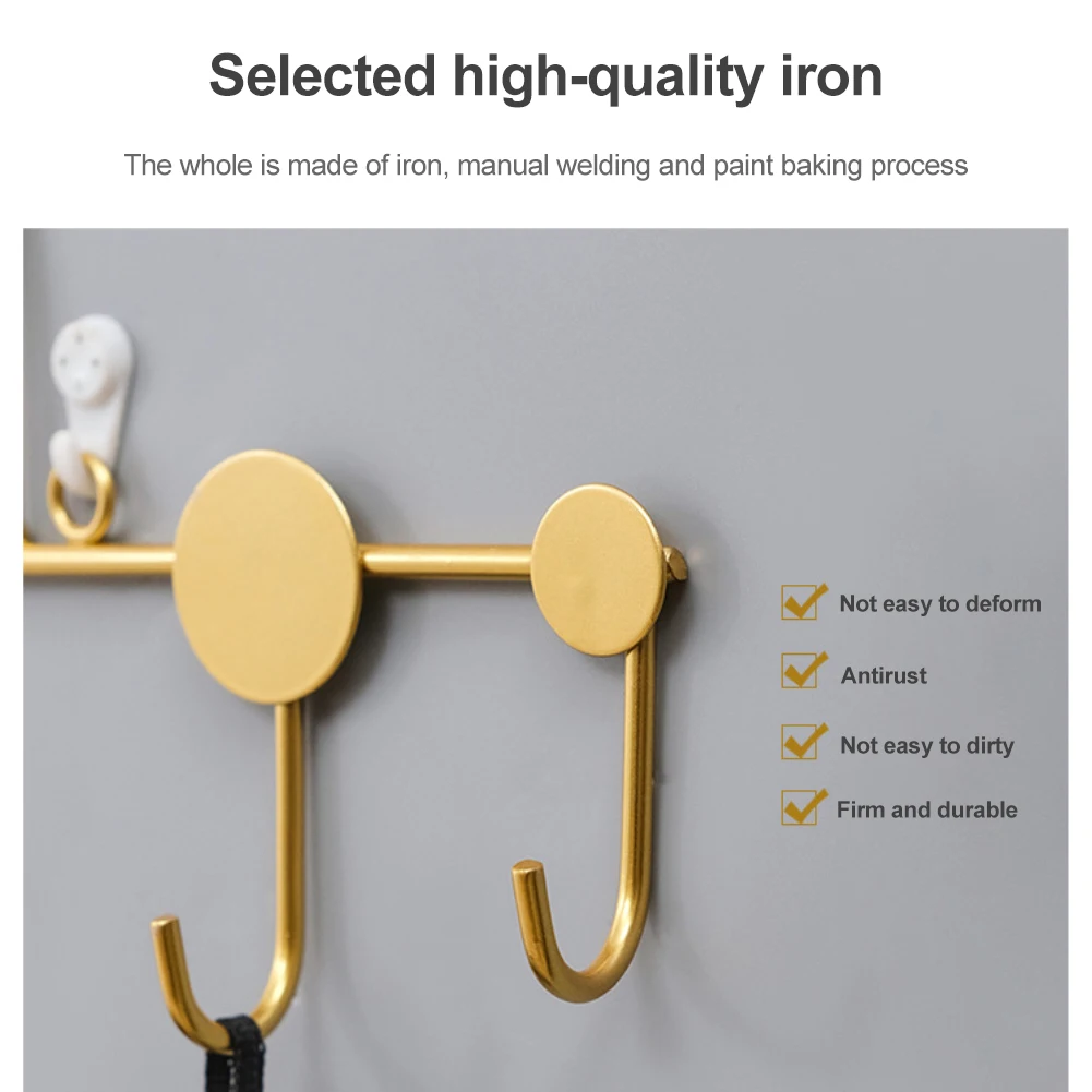 Clothes Hook Clothes Rack Wall Mounted Coat Rack Key Storage Holder Home Decoration Iron Wall Accessories