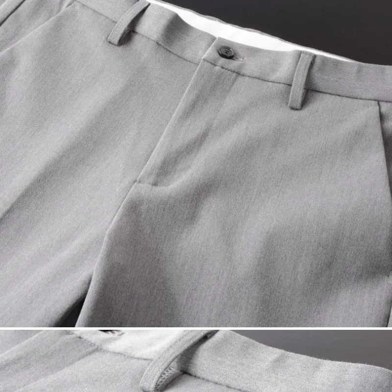 Minimalist Comfortable Business Casual Summer Men's 2024 Patchwork Button Pocket Zipper Fashion Solid Color Straight Pants