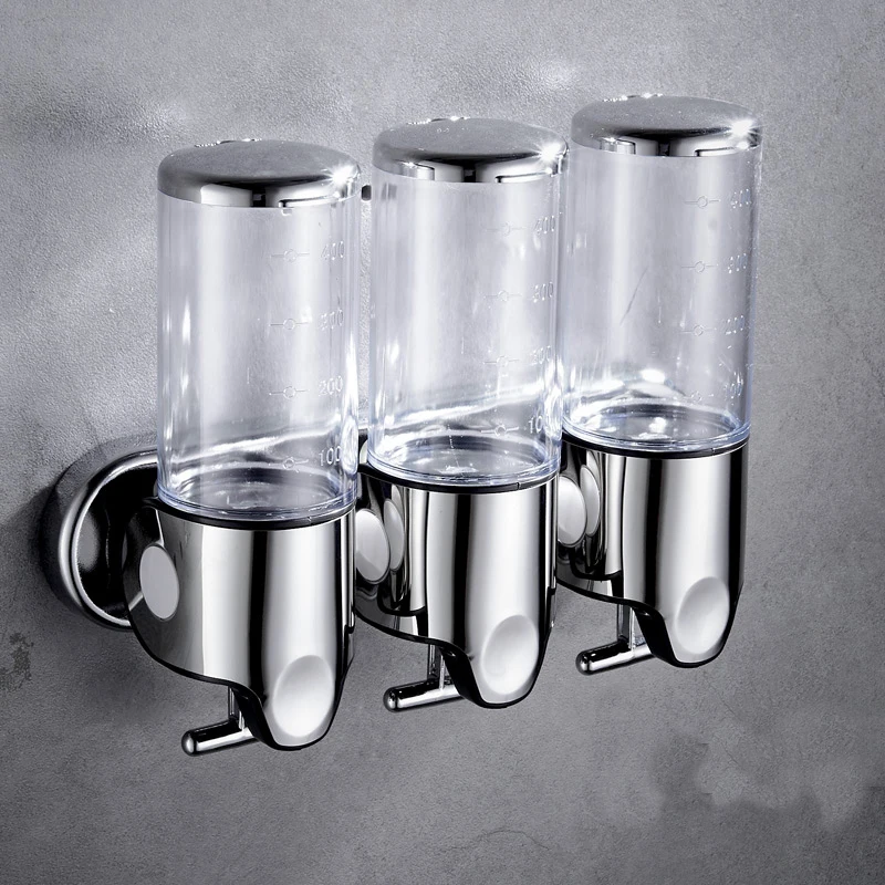 Bathroom Liquid Soap Dispenser Single/double/triple Wall Mount Soap Shampoo Gel Shower Liquid Container for Bathroom Accessories 2
