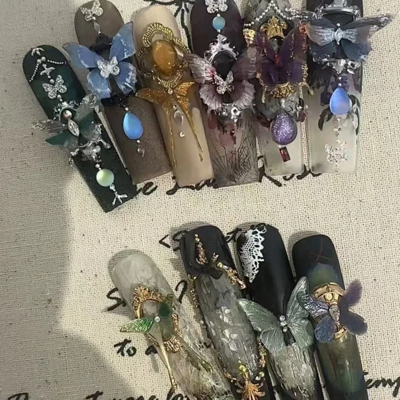 DIY 네일 아트 몰드 나비 난초 꽃잎 조합 3D 조각 실리콘 몰드 투명 쥬얼리 장식 몰드