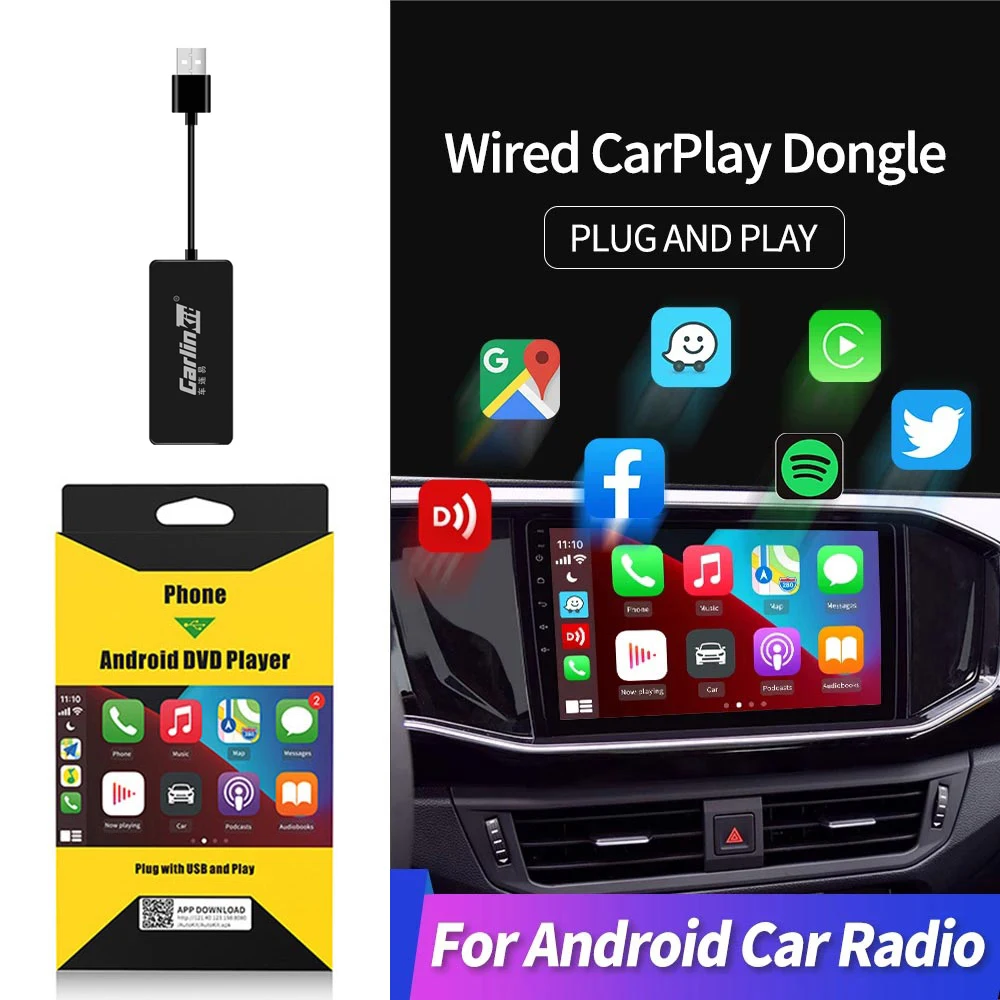 Atualização 4.0 apple carplay monitor dongle android carlinkit carlink