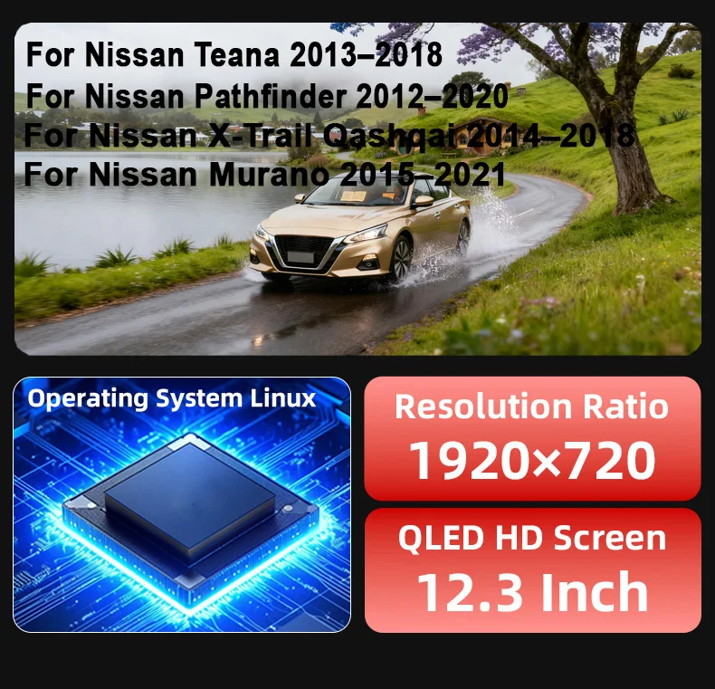 Digital Instrument Cluster For Nissan X-Trail Qashqai Murano Teana Pathfinder Wi