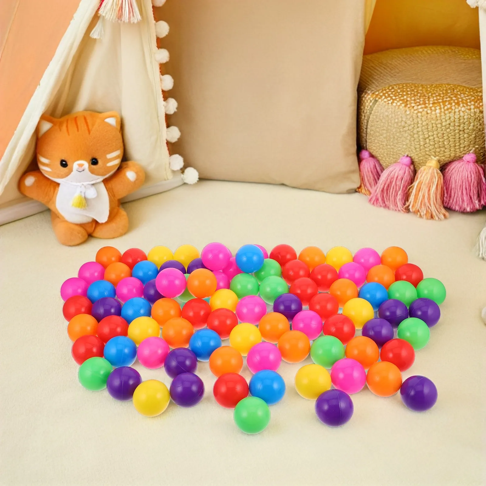 100Pcs 어린이를위한 활기찬 미니 오션 볼 볼 피트 플레이펜 풀 감각 놀이 신체 조정 발달 실내