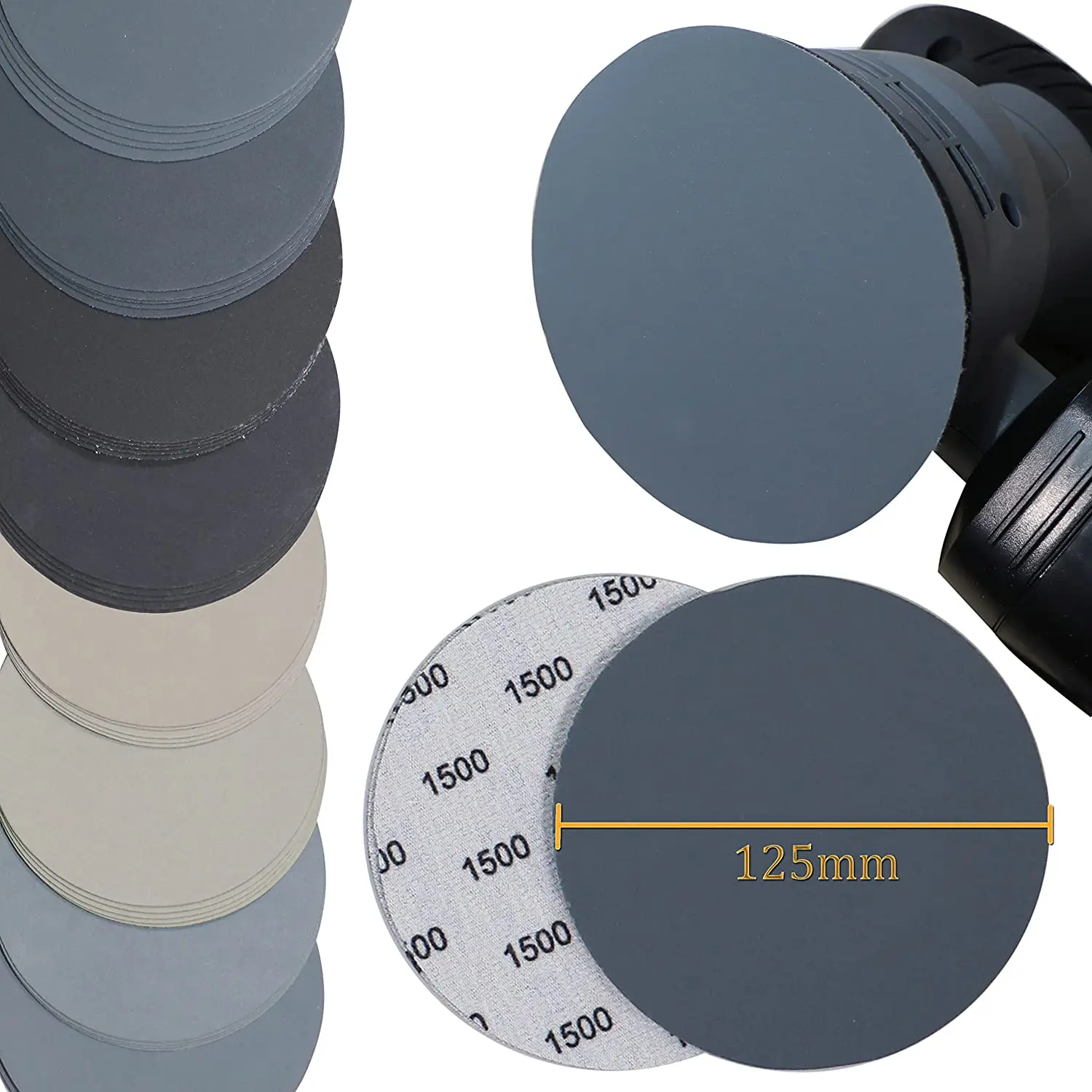 40PCS 5 Inch Wet & Dry Sanding Discs 800-5000 Grit Sandpaper Compatible Grinder Polishing Accessories for Auto Metal Wood sanding discs sandpaper set polish sand paper sandpaper tools mini sandpaper kit sander pads