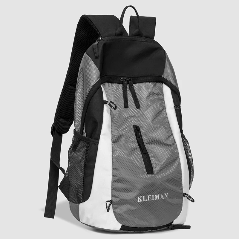 Durable nylon hiking backpack with adjustable shoulder straps and multiple pockets, ideal for mountaineering, camping, long-dist