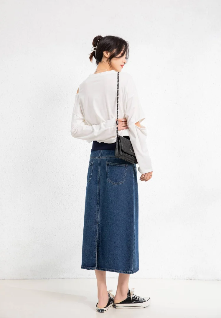 Spring Fashion Pregnant Women Leisure Skirts High Waist Maternity Belly Skirts Long Loose Pregnancy Denim Clothes