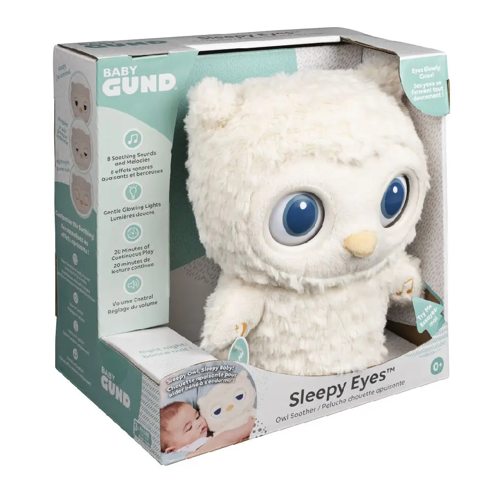Original Baby GUND Owl Soother Soft Toy Sleep Eyes Electronic Plush Toys Singing and Sleeping for Kids Cute and Clever 2