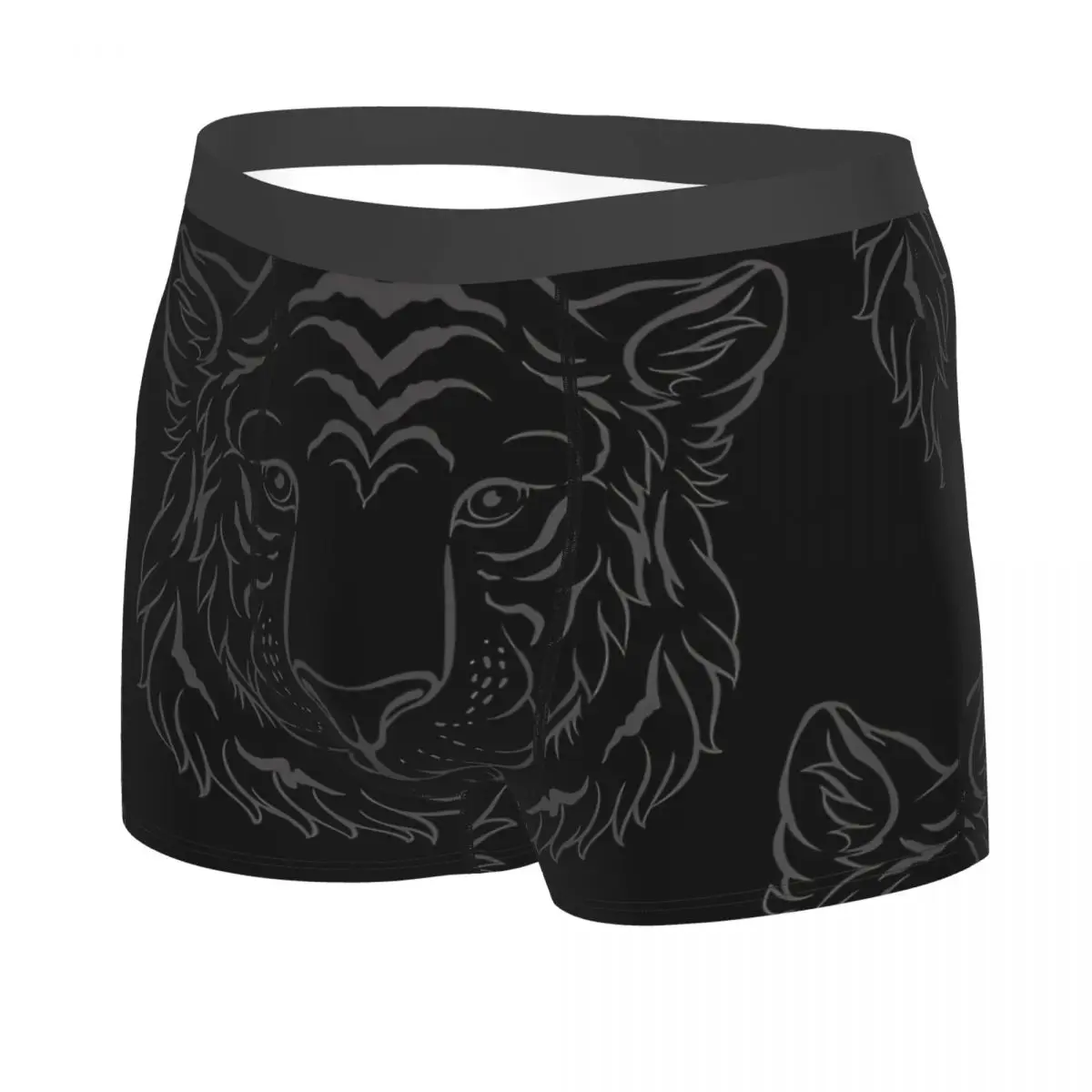 Dark Men Boxer Briefs Tiger Animal Lover Highly Breathable Underpants Top Quality Print Shorts Gift Idea 2