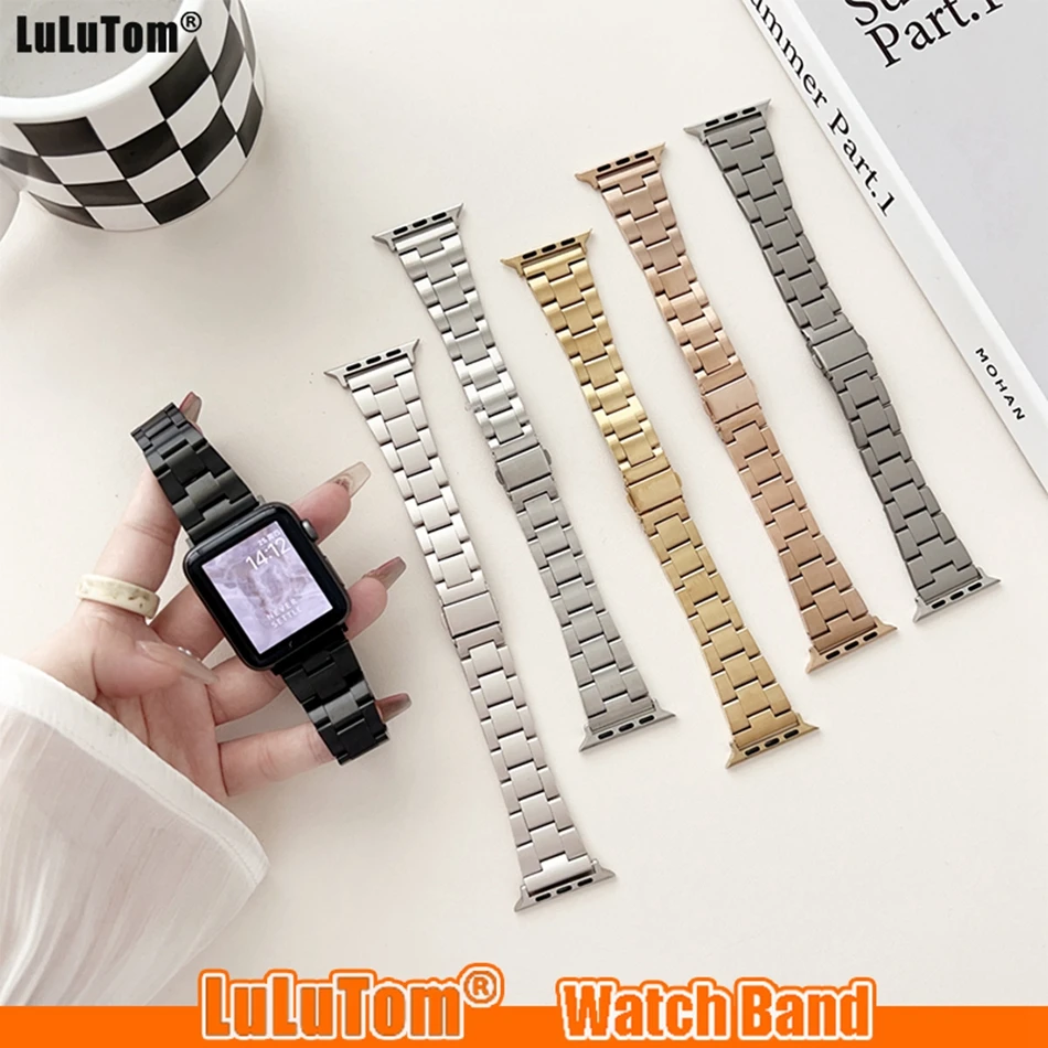 

Metal Steel Strap For Iwatch Series S8 8 7 6 5 4 3 SE Band for Appple Watch Ultra 49mm 38mm 40mm 41mm 42mm 44mm 45mm Accessories
