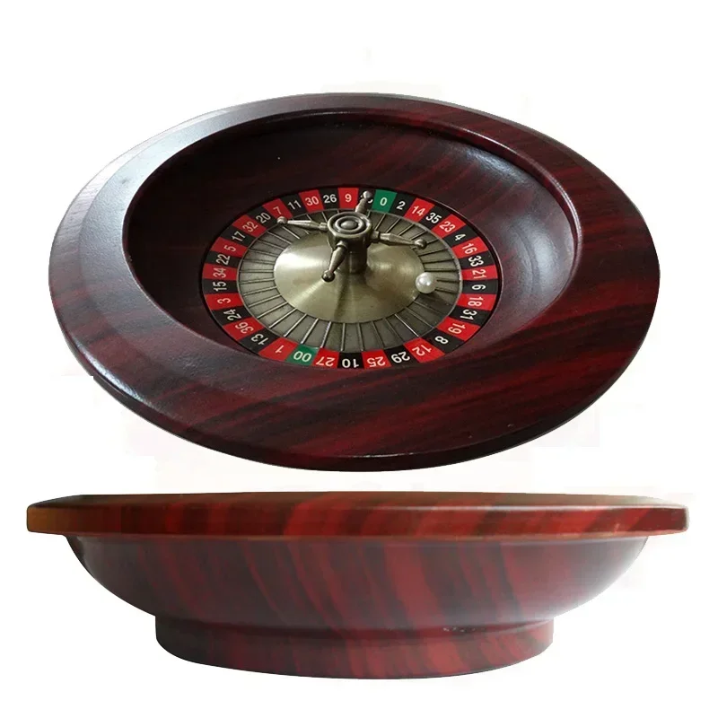 

12" Wooden Roulette Wheel Set Turntable Leisure Table Games for Drinking Entertainment Singing Party Bingo Game Adults Children