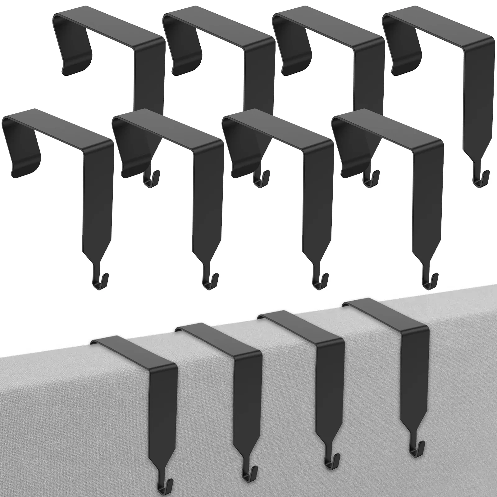 8Pcs Over The Door Hooks Metal Over The Door Hangers Strong Bearing Capacity Clothes Hooks Sturdy Anti-Slip