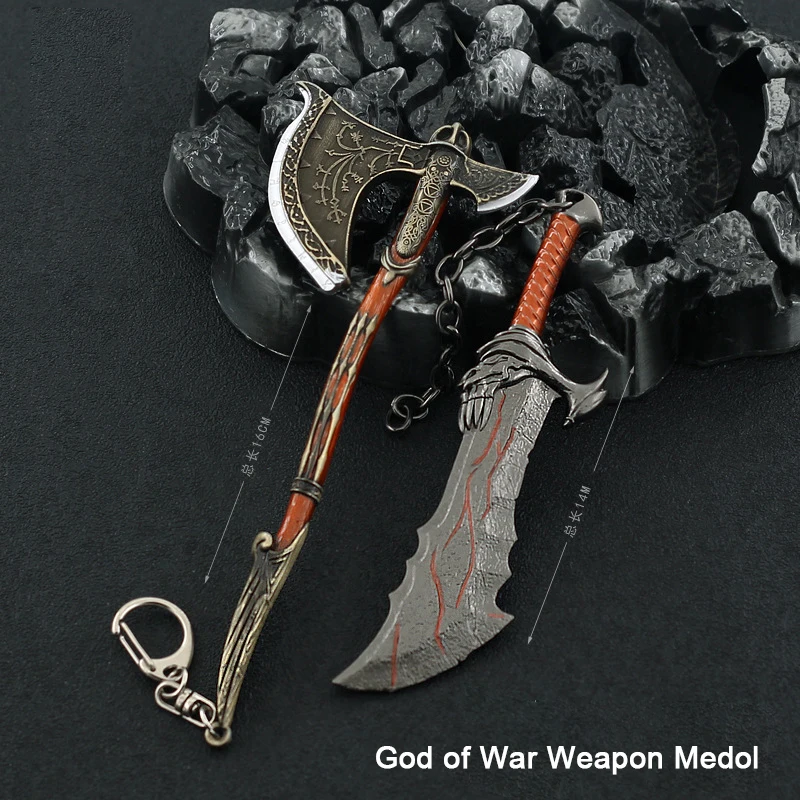 Periferiche Di Gioco In Lega Modelli Ciondolo Kratos Blade Of Chaos Leviatano Axe Thor'S Hammer Full Metal Replica Decorazione In Miniatura